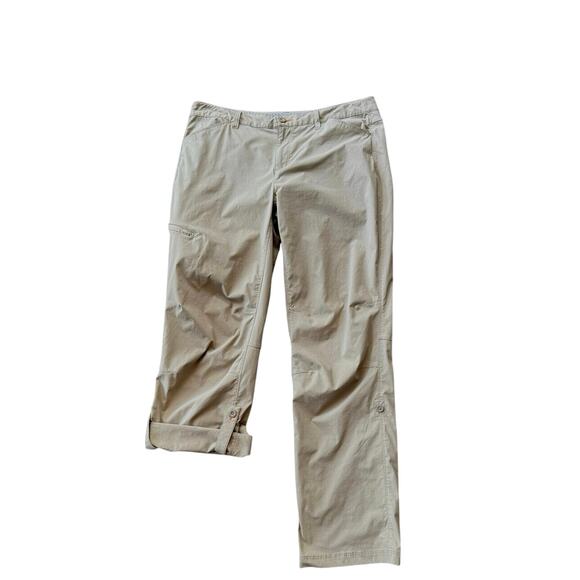 Orvis travel Adjustable Capri pants beige Nylon Hiking Trail Cargo Women’s 14 - Picture 1 of 8